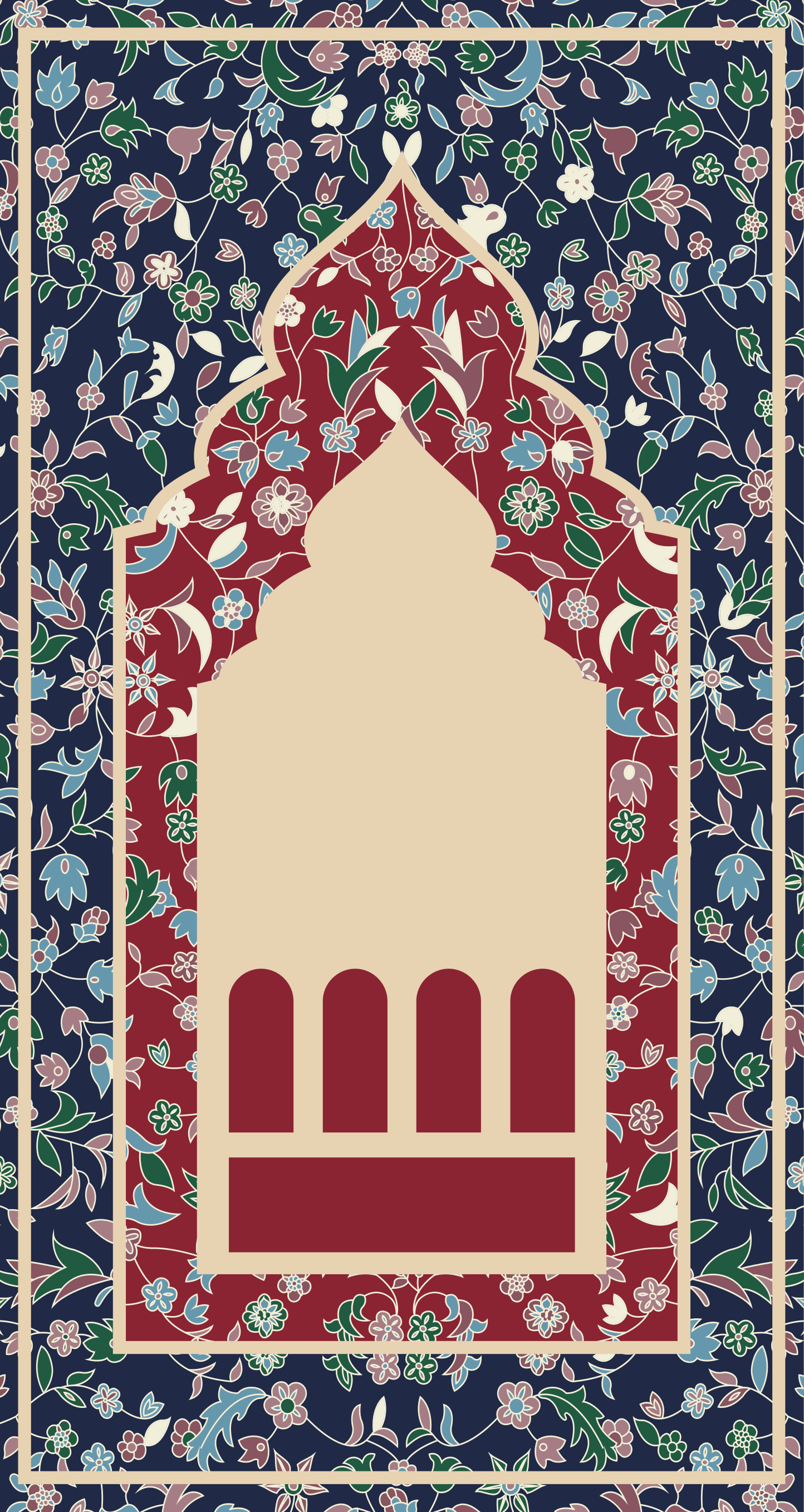 Alfombra vinílica étnica marroquí flores - TenVinilo