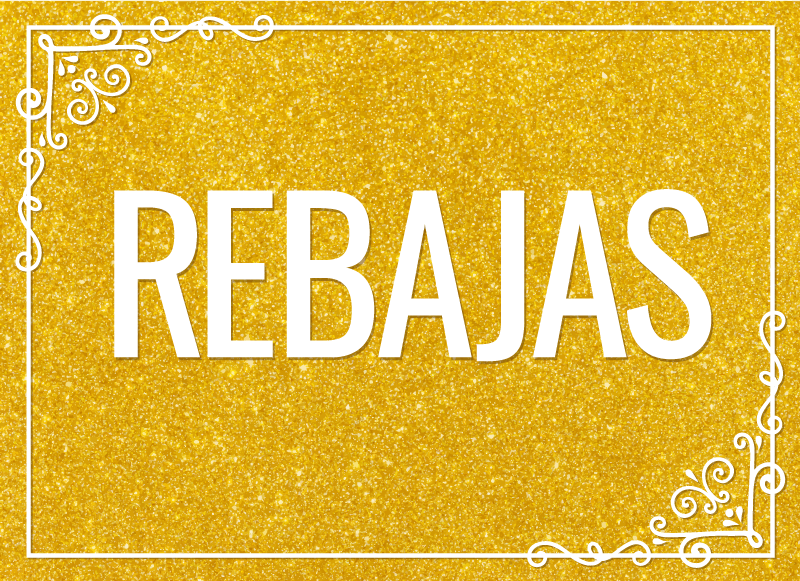 Alfombra vinilo rebajas rectangular dorada - TenVinilo