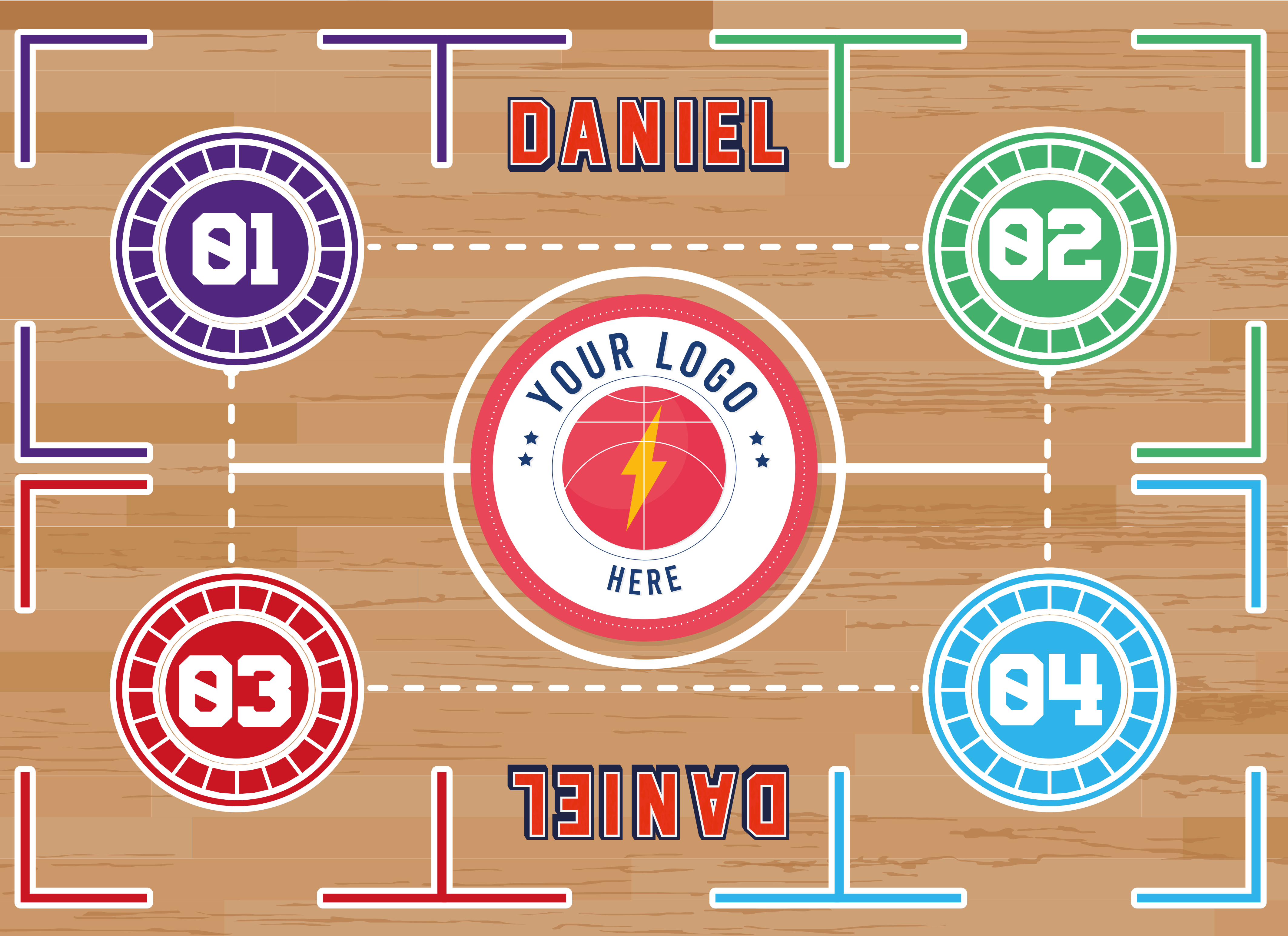 Alfombra vinílica infantil entrenamiento básquet - TenVinilo