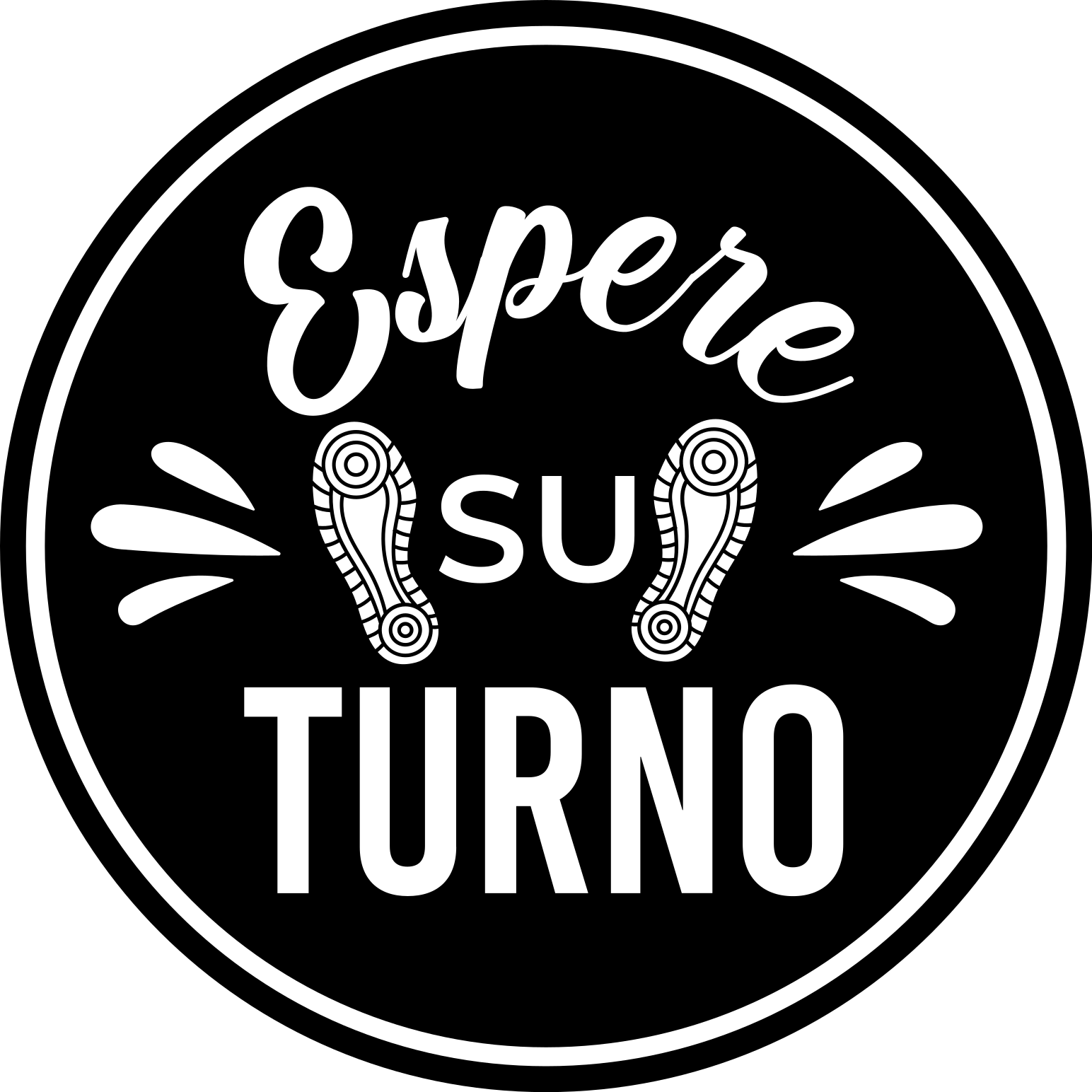 Alfombra vinílica redonda espere su turno - TenVinilo