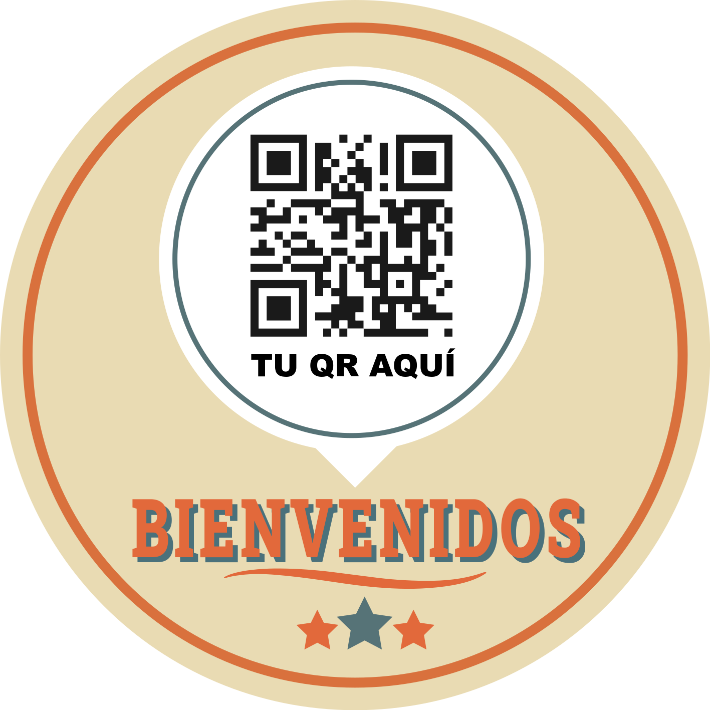 Alfombra vinílica beige QR personalizado - TenVinilo