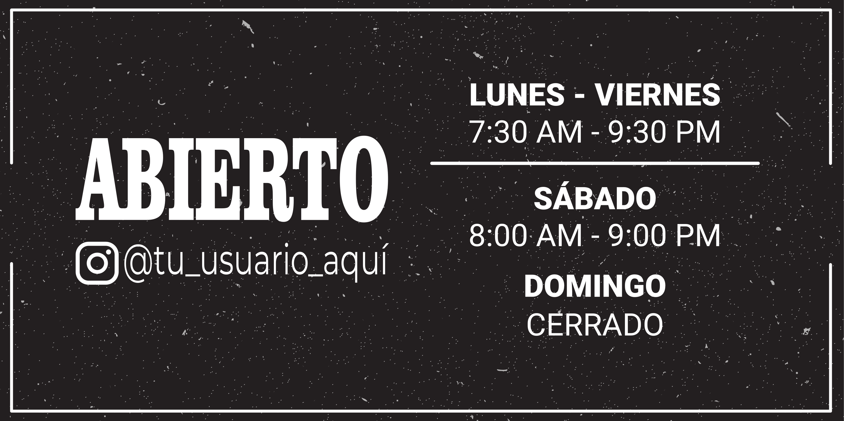 Alfombra vinílica tiendas horario e Instagram personalizado - TenVinilo