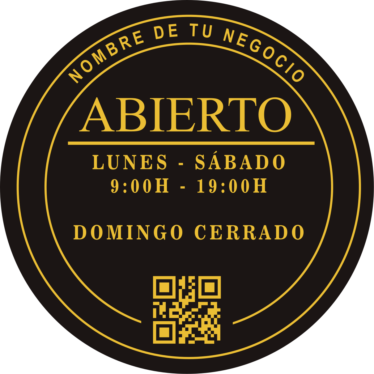 Alfombra vinílica redonda horario con qr personalizable - TenVinilo