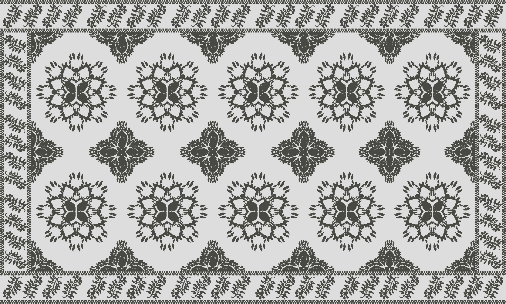 Alfombra vinilo comedor diseño floral vintage - TenVinilo