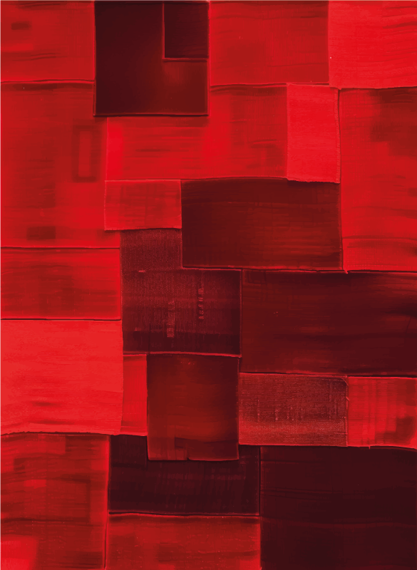 Alfombra vinílica roja patrón reconstruido - TenVinilo