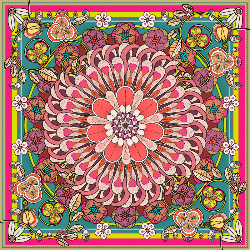 Alfombra vinílica mandala flor de mandala - TenVinilo