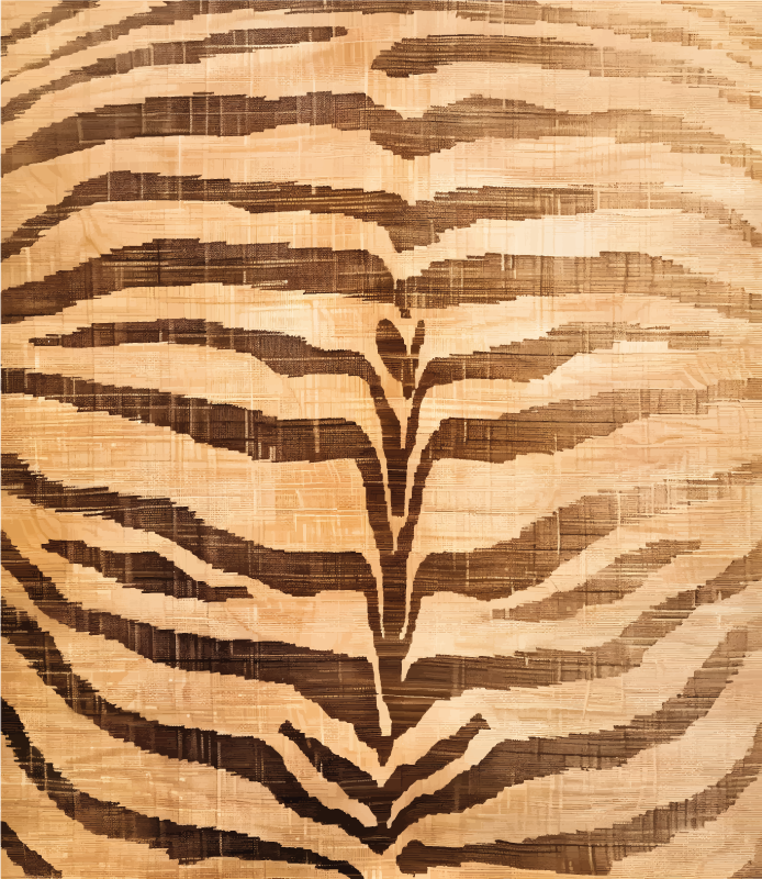 Alfombra vinilica beige rayas de tigre - TenVinilo