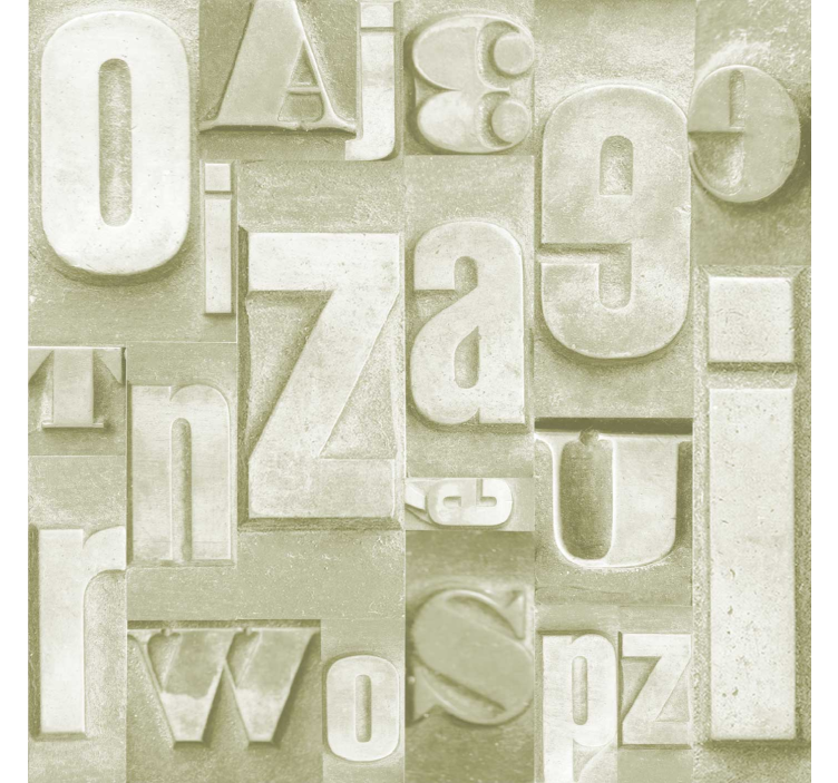 Papel pintado letras estilo industrial 3d - TenVinilo