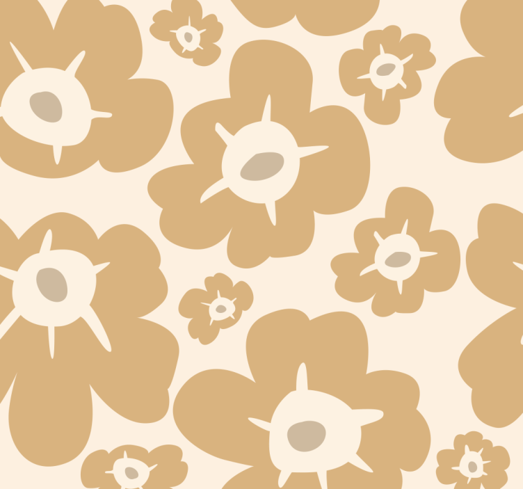 Papel pintado flores amapolas beige - TenVinilo