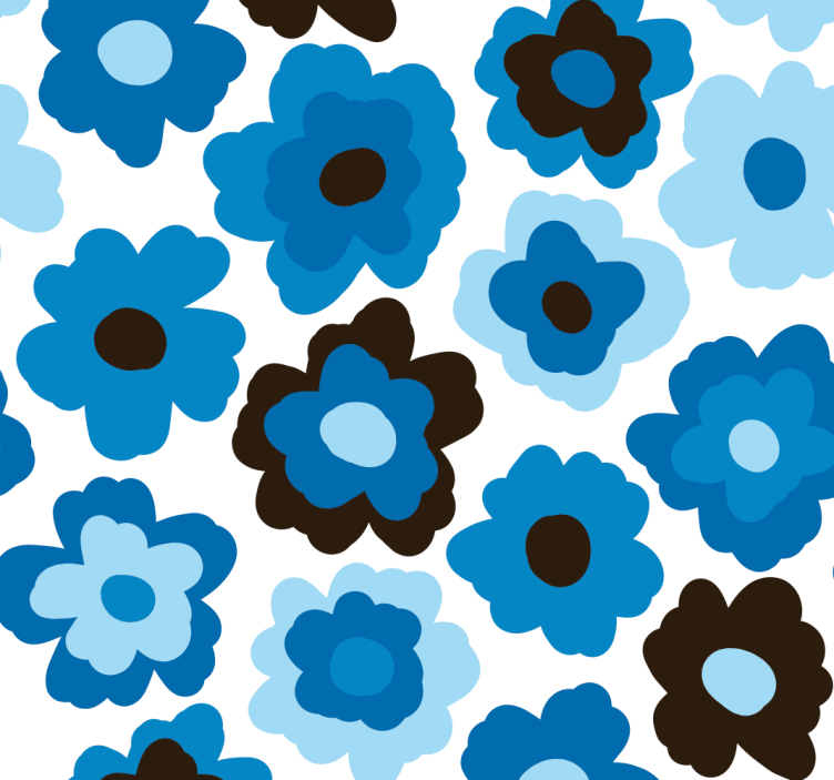 Papel pintado flores amapola azul - TenVinilo