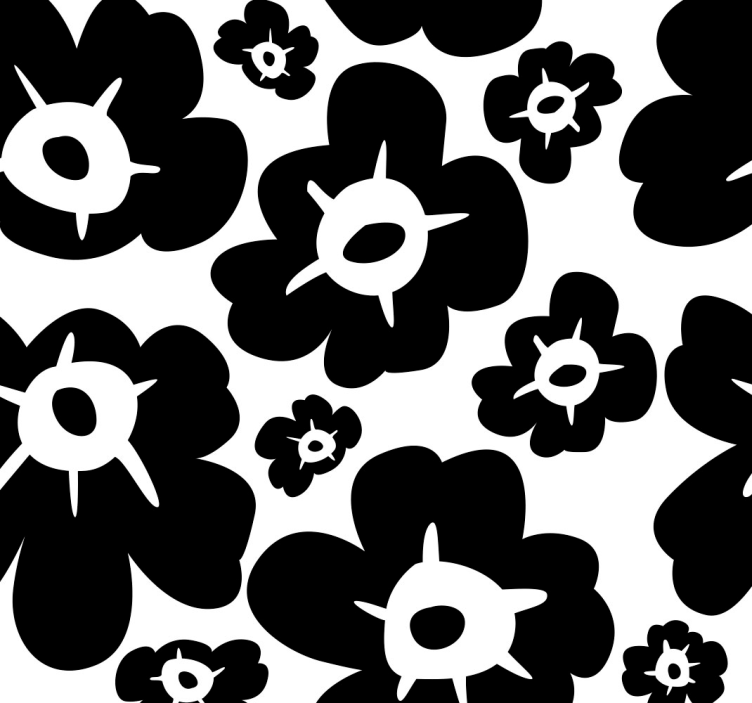 Papel pintado flores amapola negra - TenVinilo