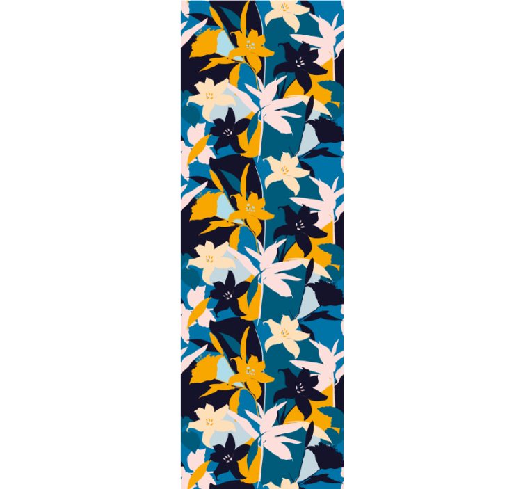 Papel pintado flores patrón abstracto colorido - TenVinilo