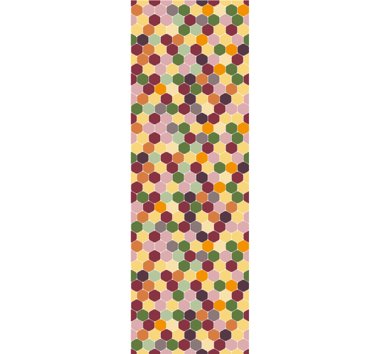 Papel pintado azulejos pequeños hexágonos de colores - TenVinilo