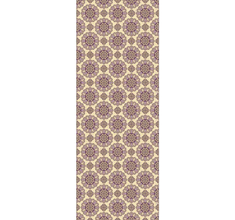 Papel pintado floral patrón beige adornado - TenVinilo