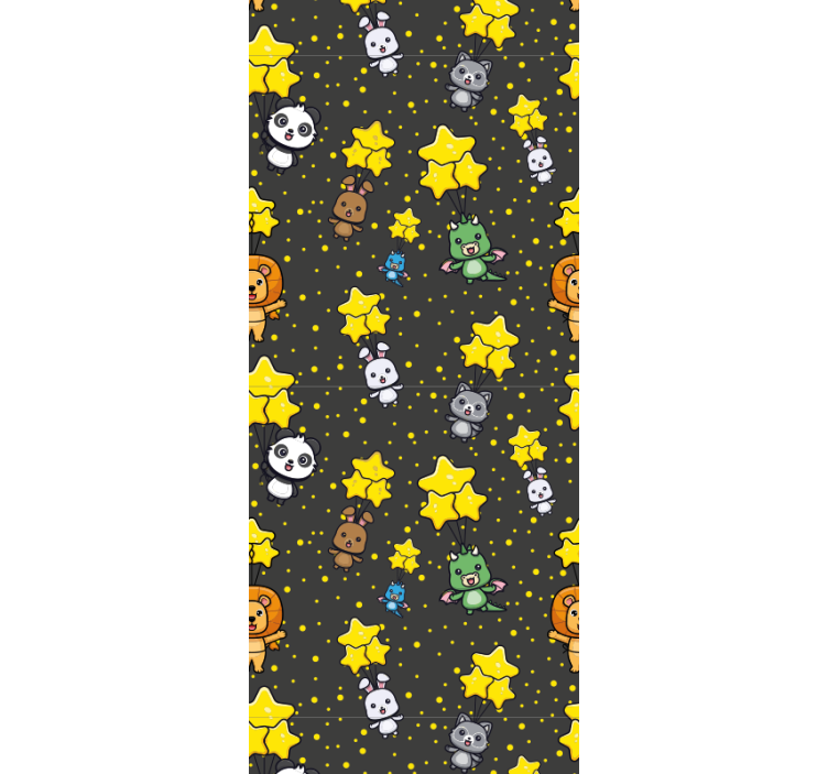 Papel pintado bebé animales bebés y estrellas - TenVinilo