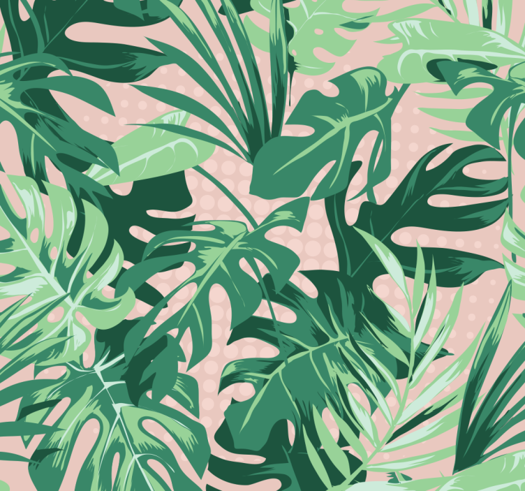 Papel pintado selva diseño de plantas tropicales - TenVinilo