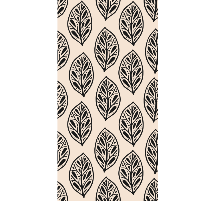 Papel pintado hojas elegante arreglo beige - TenVinilo