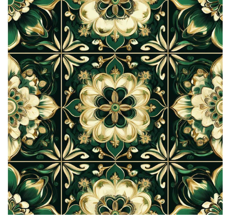 Papel pintado cocina mosaicos botánicos - TenVinilo