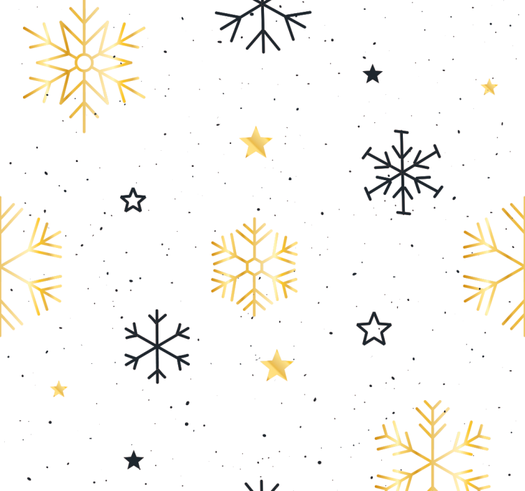 Papel pintado navidad patrón de copos de nieve estrellados - TenVinilo