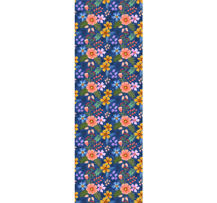 Papel pintado flores patrón de ramo floral - TenVinilo