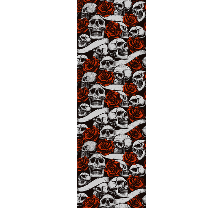 Papel pintado de arte calaveras góticas florales - TenVinilo