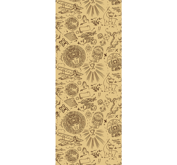 Papel pintado vintage bocetos de expediciones antiguas - TenVinilo