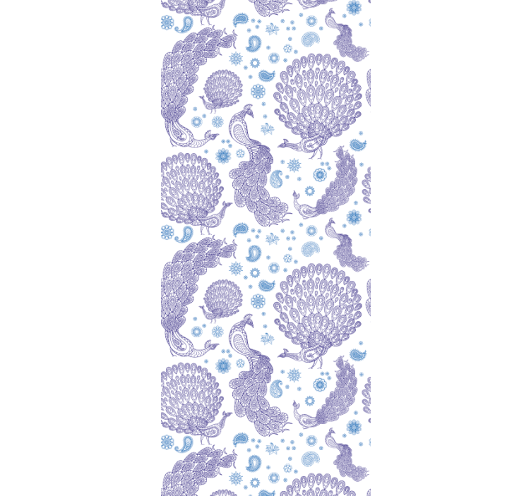 Papel pintado de arte motivo de plumas de pavo real - TenVinilo