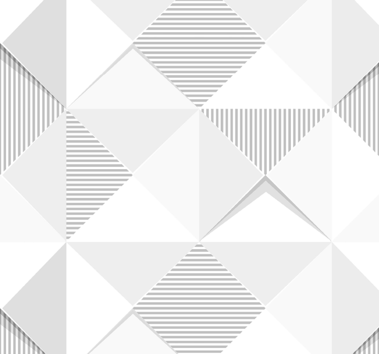 Papel pintado geométrico 3D blancos - TenVinilo