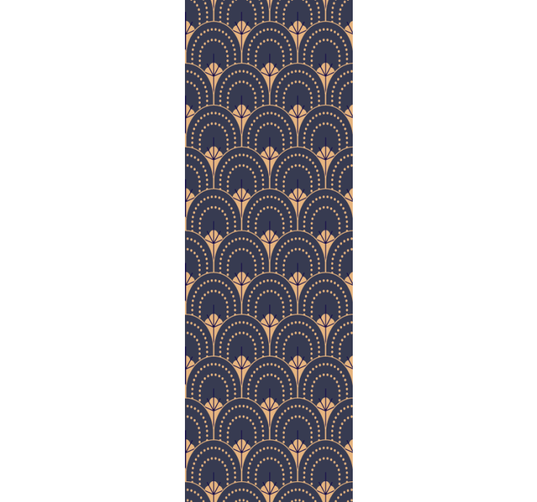 Papel pintado despacho patrón de abanico adornado - TenVinilo