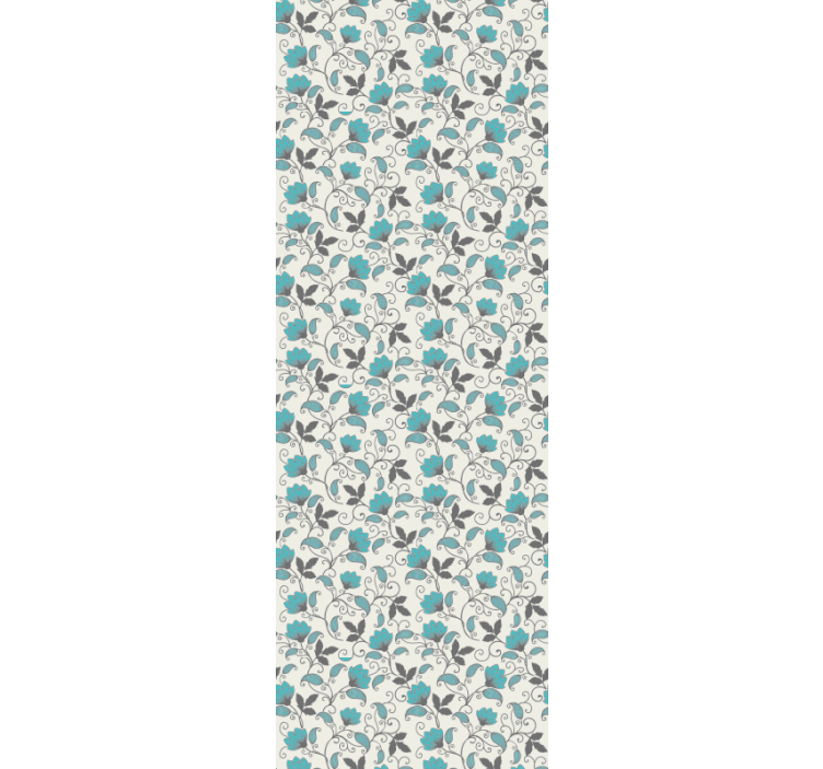 Papel pintado floral inspiración de azulejos florales - TenVinilo