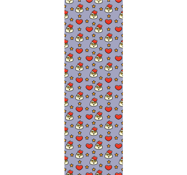 Papel pintado animal patrón de pollo de dibujos animados - TenVinilo