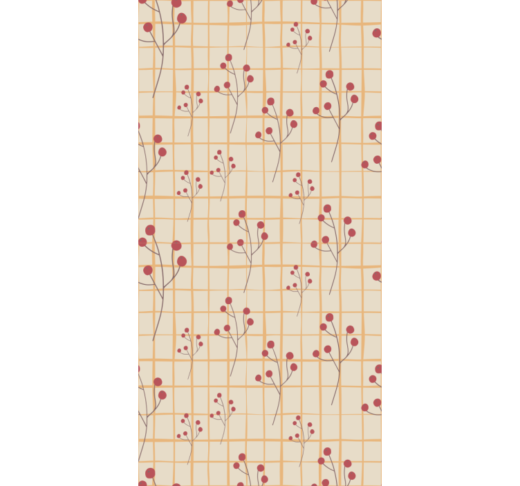 Papel pintado flores patrón de rama de baya - TenVinilo