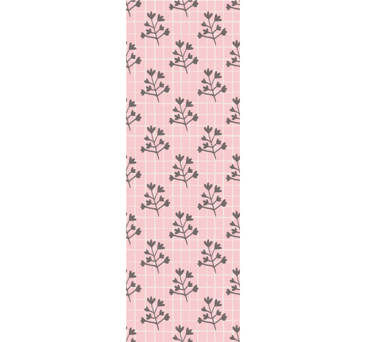 Papel pintado hojas patrón de cuadrícula botánica - TenVinilo