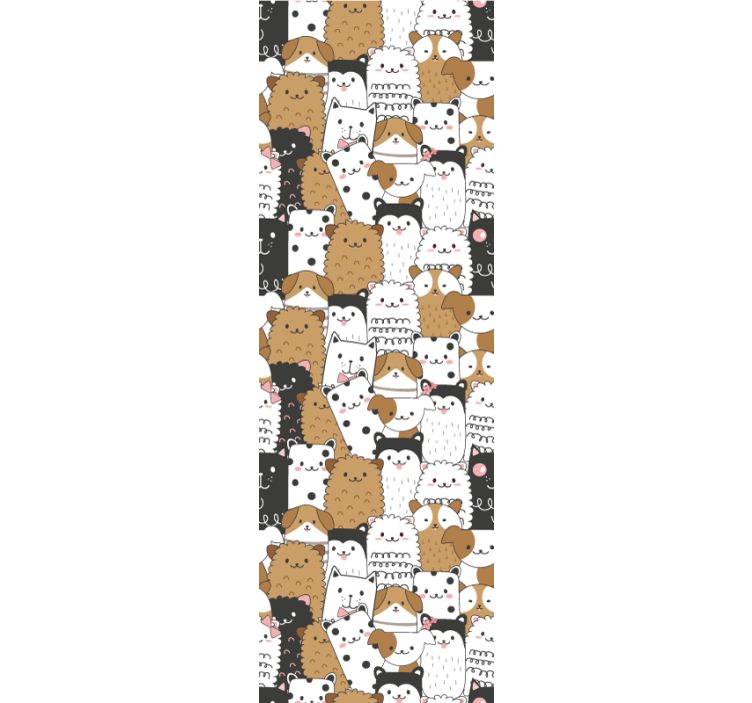 Papel pintado perros y llamas estilo infantil - TenVinilo