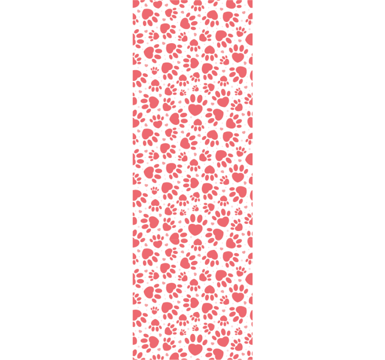 Papel pintado perros corazones con huellas de patas - TenVinilo