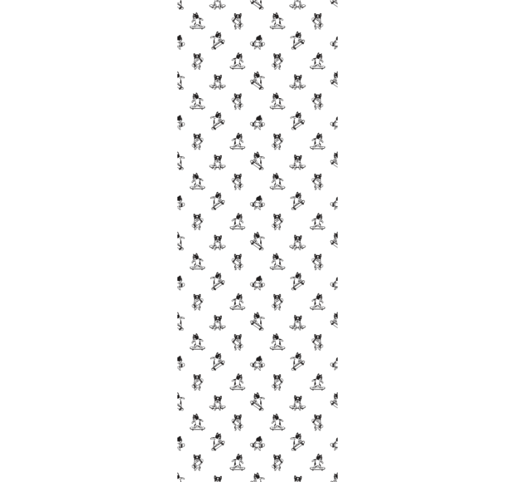 Papel pintado perros bulldogs en patineta - TenVinilo