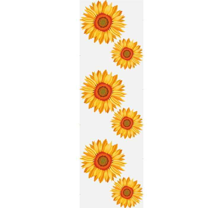 Papel pintado flores conjunto de girasoles - TenVinilo
