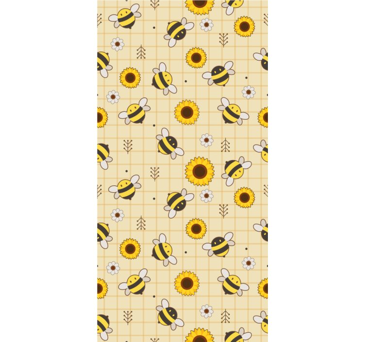 Papel pintado animal patrón de girasol abeja - TenVinilo