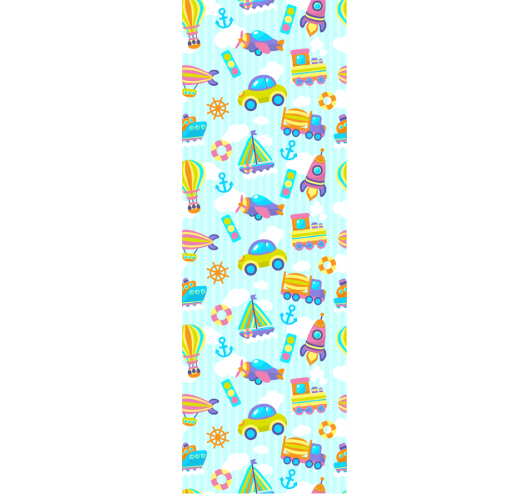 Papel pintado infantil transporte juguetón - TenVinilo