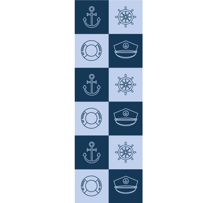 Papel pintado azulejos patrón de mosaico náutico - TenVinilo