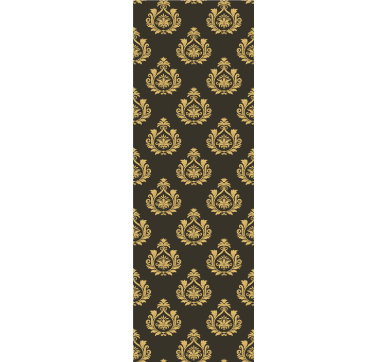 Papel pintado barroco motivo de follaje ornamentado - TenVinilo