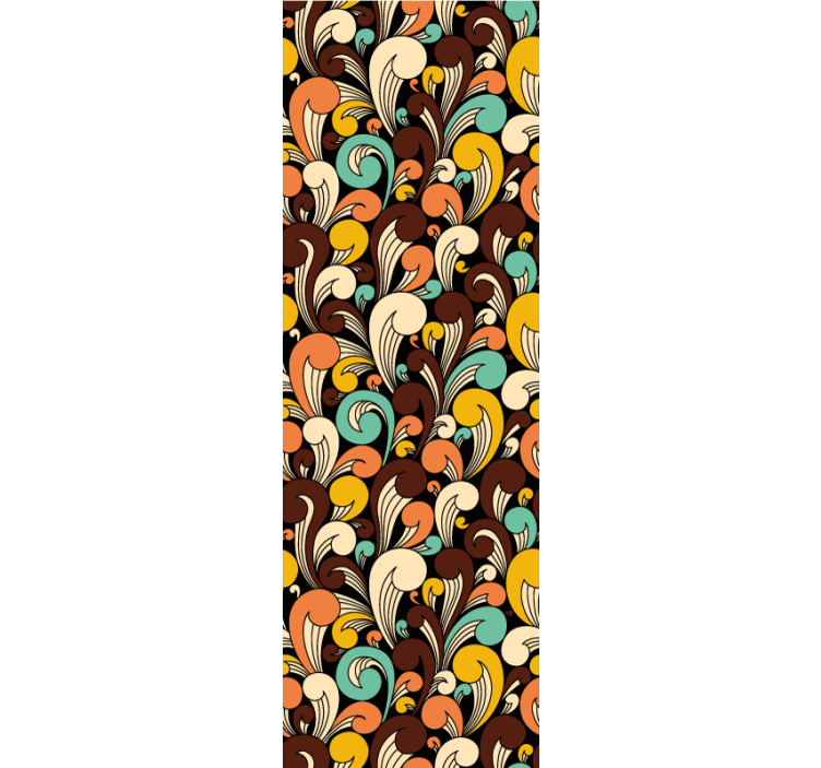 Papel pintado ornamental motivo retro remolino - TenVinilo