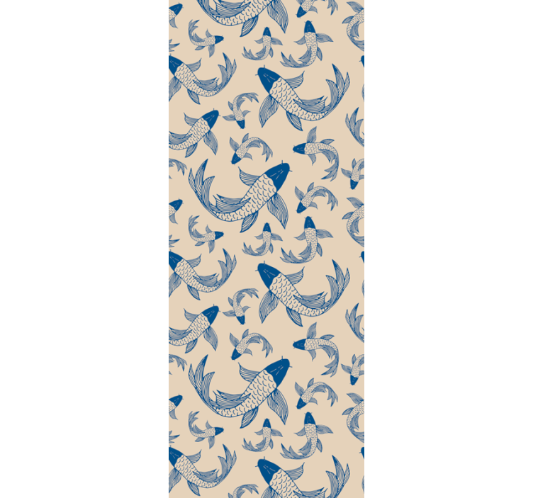 Papel pintado animal patrón de pez koi - TenVinilo