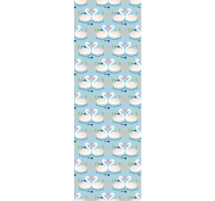 Papel pintado animal patrón del lago de los cisnes - TenVinilo
