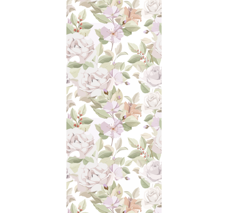 Papel pintado flores conjunto floral elegante - TenVinilo