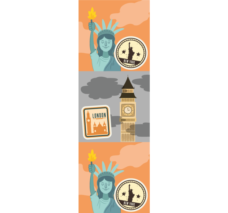 Papel pintado Nueva York lugares emblemáticos de la ciudad - TenVinilo
