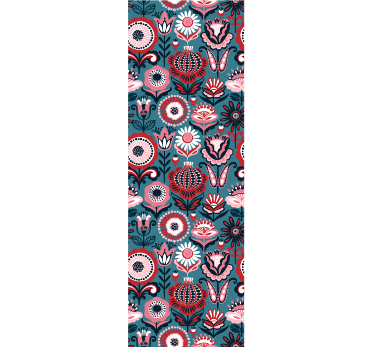 Papel pintado floral flores ornamentales - TenVinilo