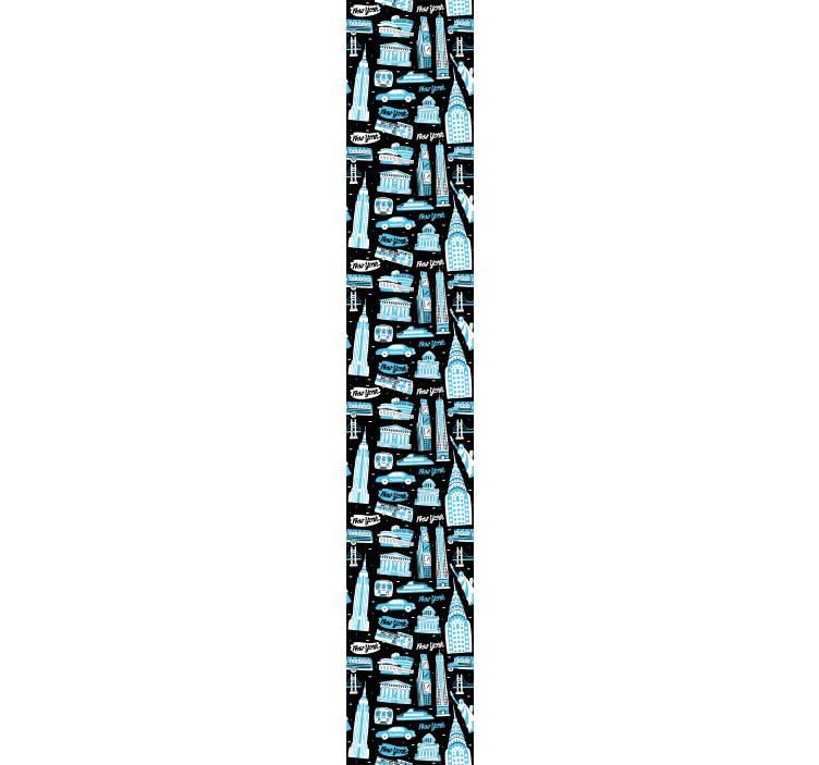 Papel pintado Nueva York collage de iconos urbanos - TenVinilo