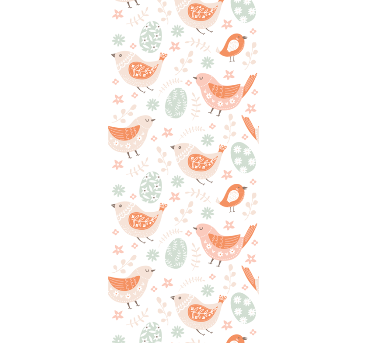 Papel pintado ornamental diseño con motivo de pájaro - TenVinilo