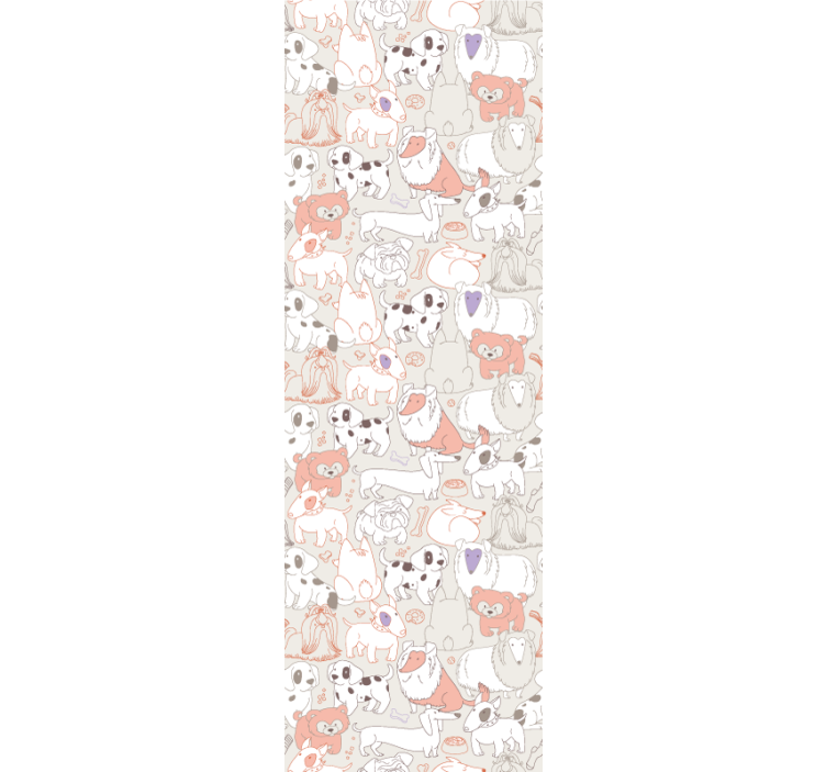 Papel pintado animal mural de cachorros juguetones - TenVinilo